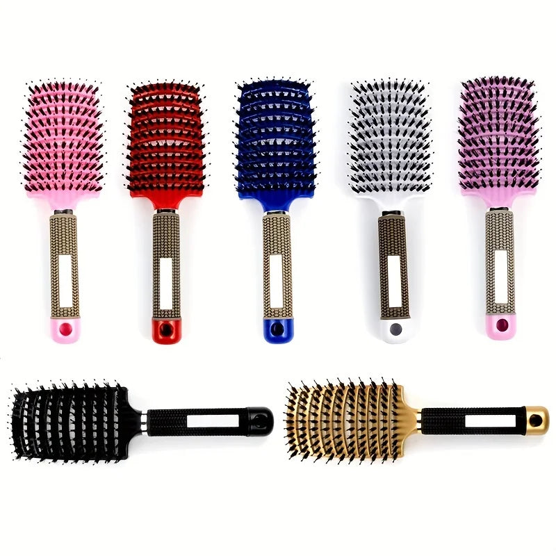 Plastic Scalp Massage Brush For Wet Curly Hair Magic Detangling Tool With Ergonomic Grip — Clear | KIMLUD
