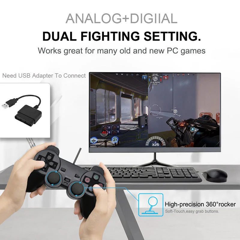 Wired gamepad Joypad for PS2 Controller P2 dualshock Game Pad joystick for PS 2/P 2 console
