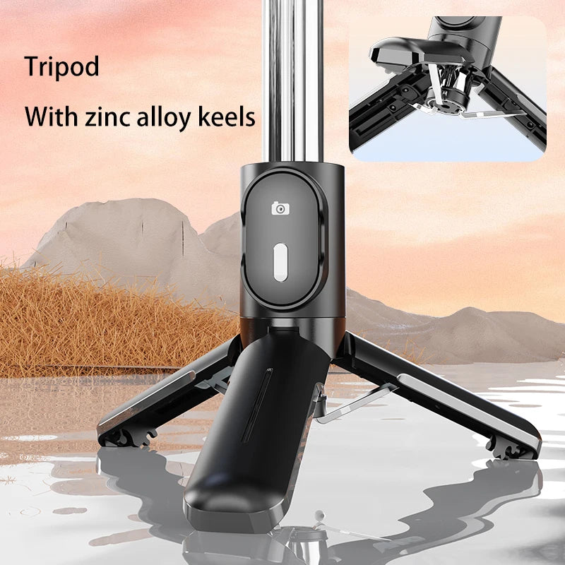 P08Y Pro (MagSafe) Mini Magnetic Selfie Stick Bluetooth Remote Tripod Stabilizer with Remote Control for Smart Phones