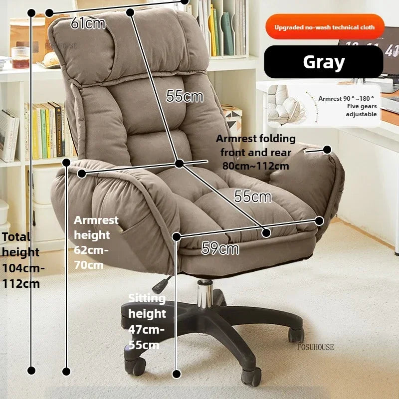 Fabric Swivel Office Chair With Backrest — Dove Gray | KIMLUD