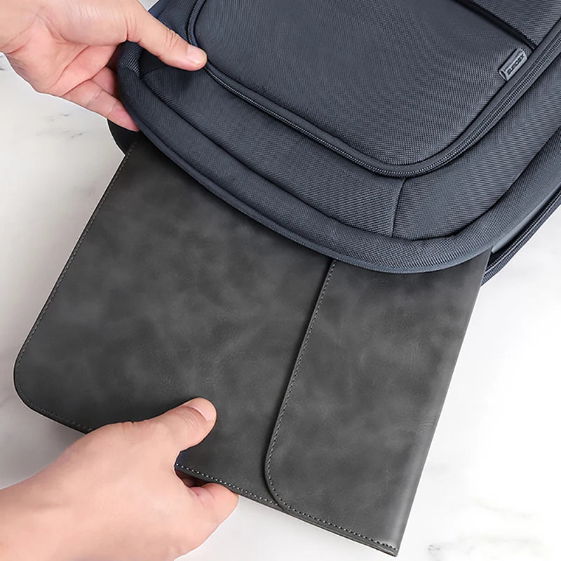 PU Laptop Sleeve 13–16 Inch Protective Fit — Gray | KIMLUD