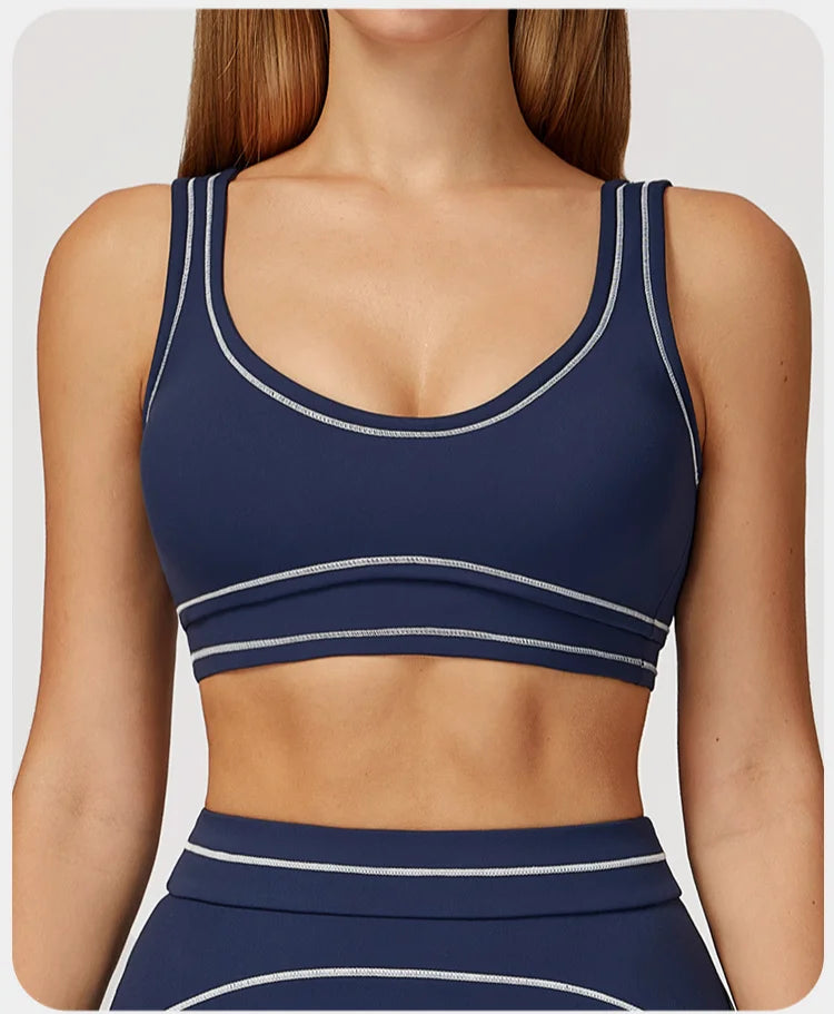 Breathable Yoga Sports Bra Color-Contrast — Multicolor | KIMLUD