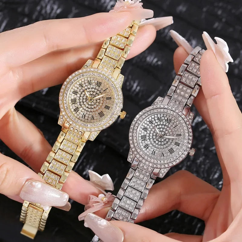 Luxury Full Diamond Watches For Men Top Brand Hip Hop Iced Out Arab Number Watch Men Fashion Steel Waterproof Clock Dropshipping