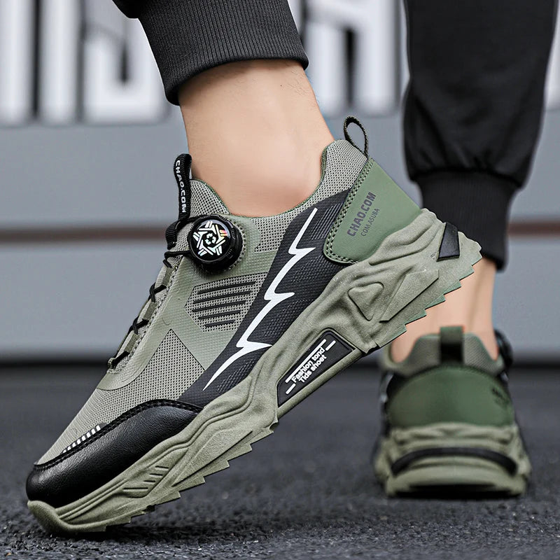 Breathable Korean Sneakers Rotating Laces — Black | KIMLUD