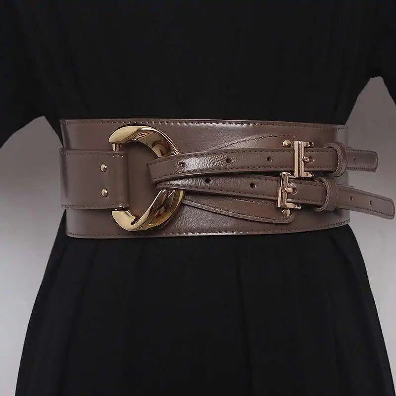 Belts – Irregular Cowhide Waist Decoration – PU Leather | KIMLUD