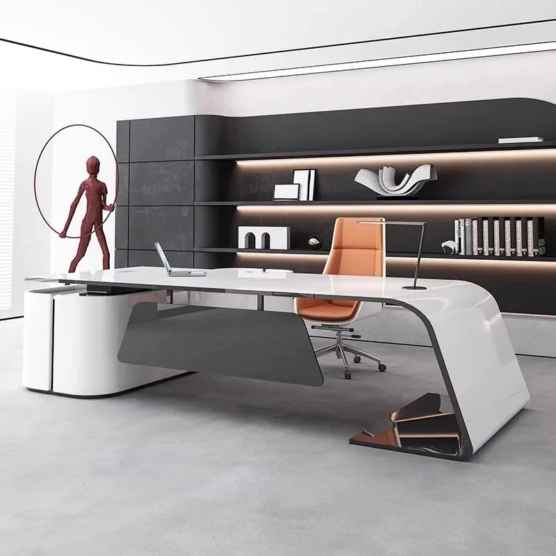 Wooden Standing Office Desk — Natural Wood | KIMLUD