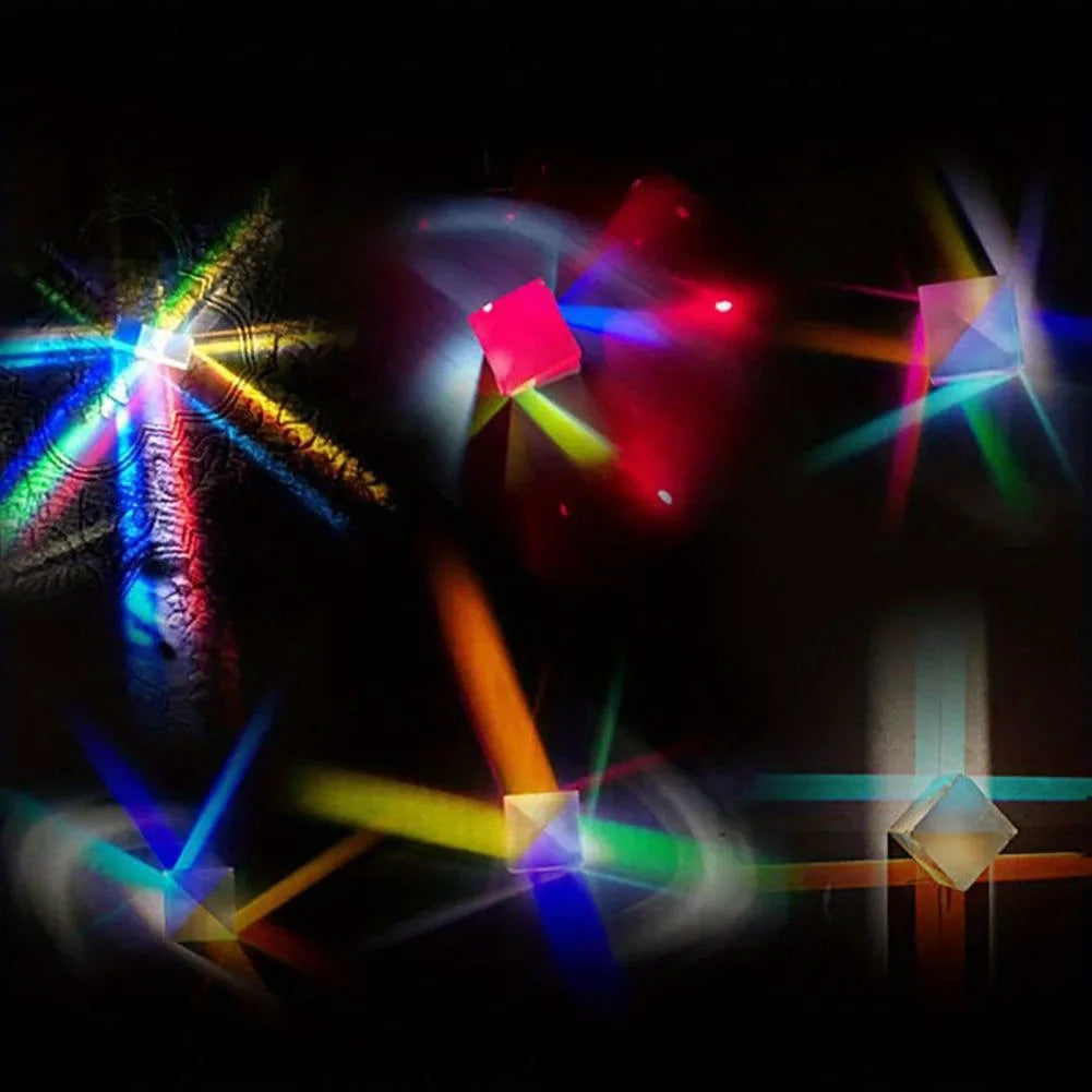 Crystal Prism Cube 20mm Hexahedral — Iridescent Rainbow | KIMLUD