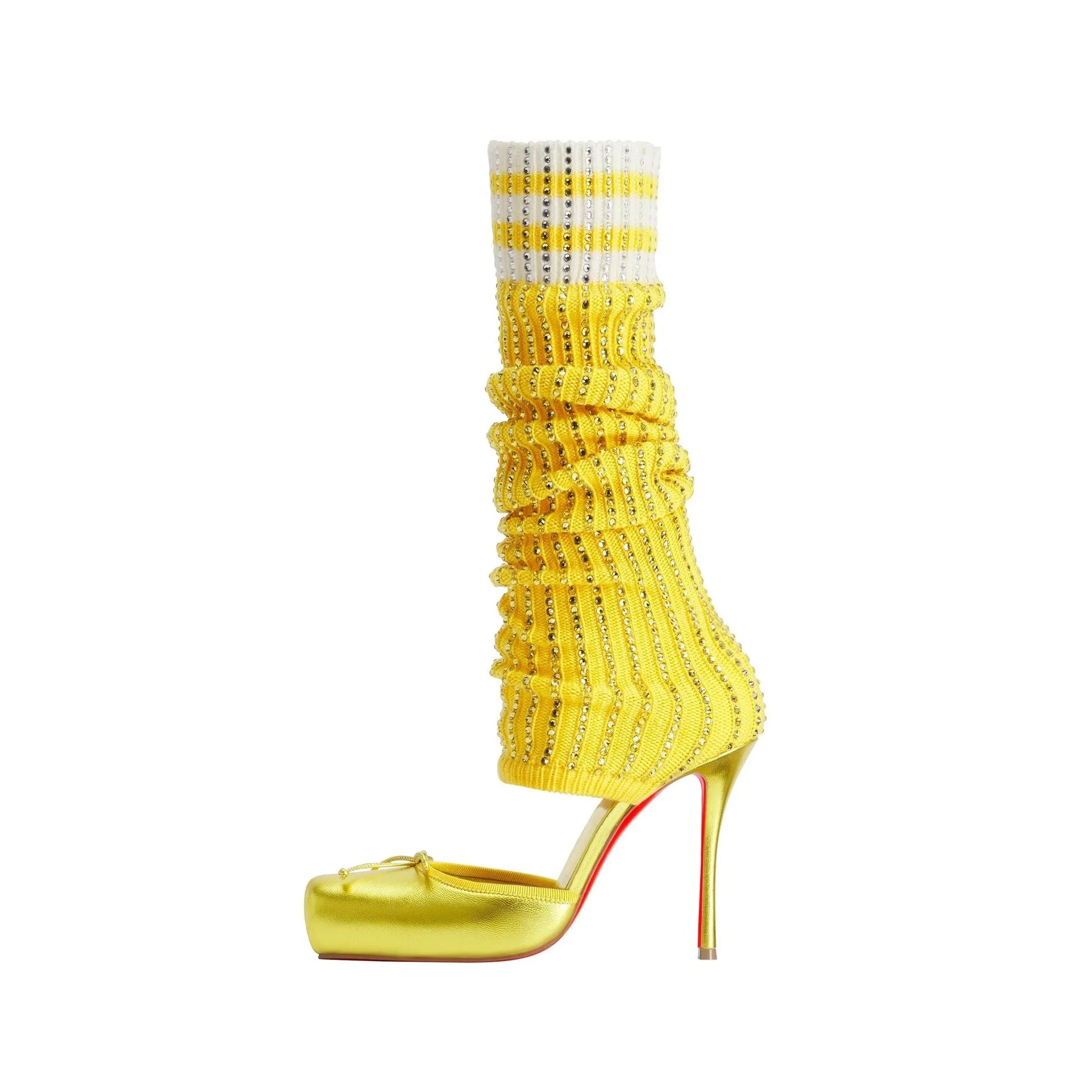 Knee-High Boots High-Heeled Square-Toe — Multicolor | KIMLUD