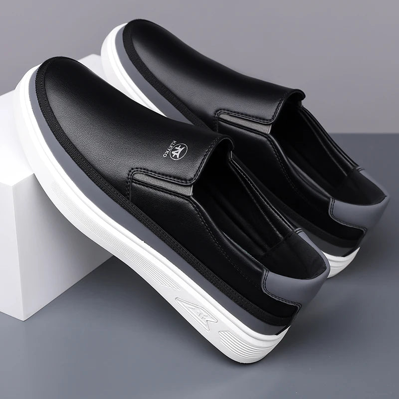 Men's Casual Shoes – Slip-On Driving Moccasin – Leather | KIMLUD