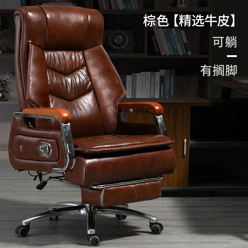 KIMLUD, Swivel Office Chair Recliner Vintage Leather Study Arm Office Chair Ergonomic Luxury Cadeira Para Computador Furniture Home, KIMLUD Womens Clothes