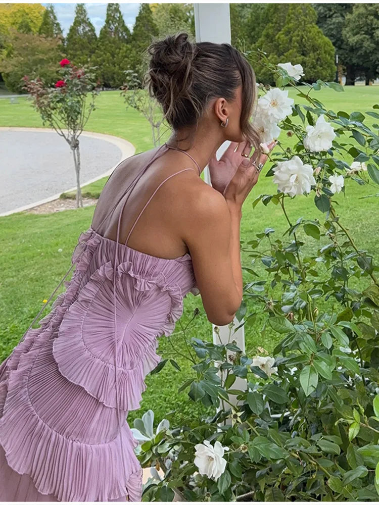 Sexy Slit Evening Dresses for Women with Folds A Line Homecoming Party Dresses Prom Dress Elegant Purple Evening gown 2025 NEW