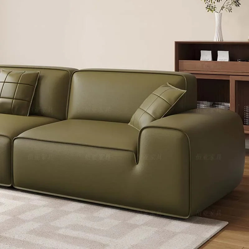 Minimalist Italian Sofa L-Shaped Modern Living Room Luxury — Ivory | KIMLUD