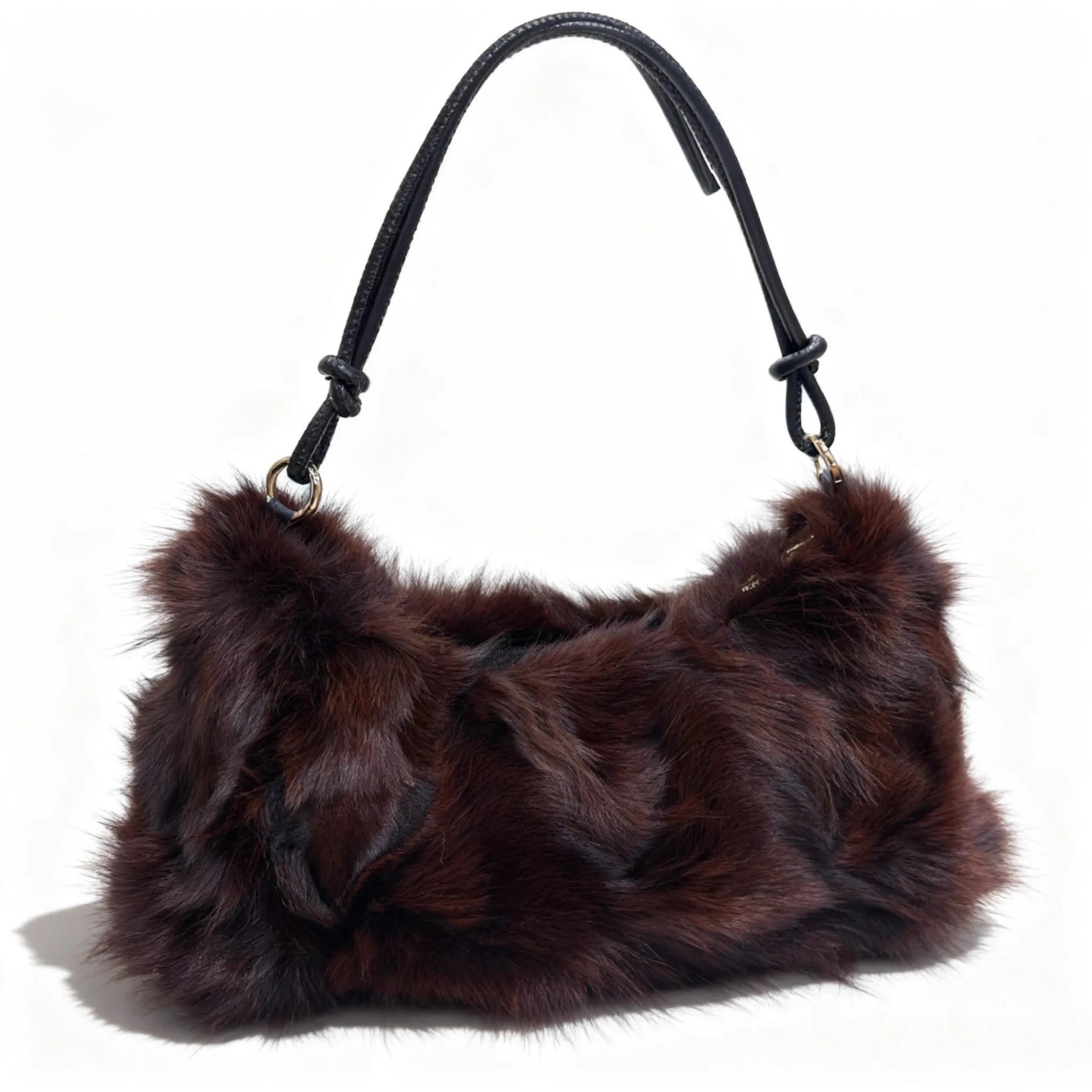 Winter Fox Fur Bag Women's  Bag Fashion  Handbag Ladies Bags Purses Women Shoulder Bag Real Silver Fox Fur Messenger Bags