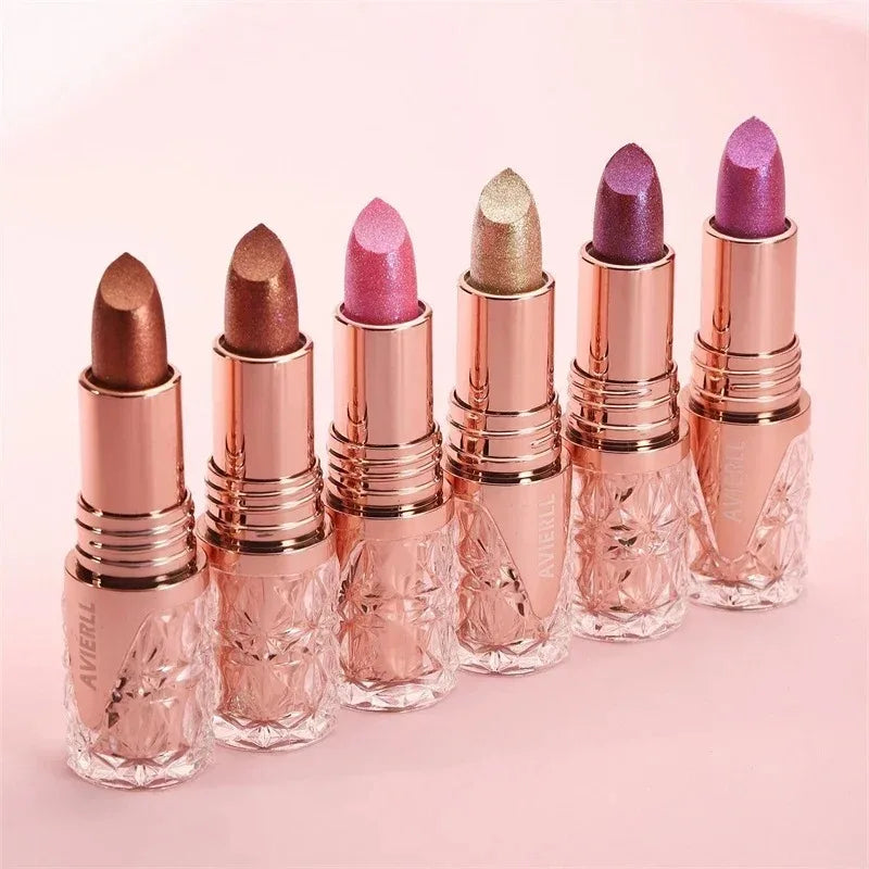 Pearlescent Lip Gloss 3 In 1 Lipstick Long Lasting Shine — Rose Pink | KIMLUD