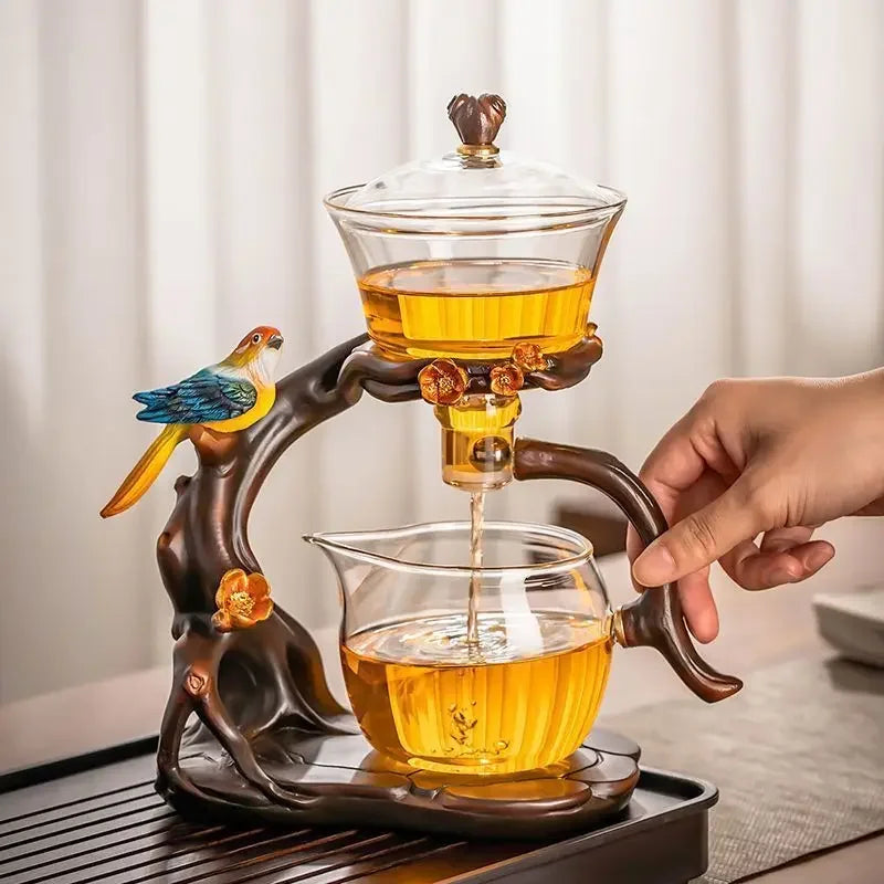 KIMLUD, 2024 New Glass Automatic Tea Set for Household Light Luxury High-end Teacup Magnetic Teapot Lazy Tea Maker, KIMLUD Womens Clothes