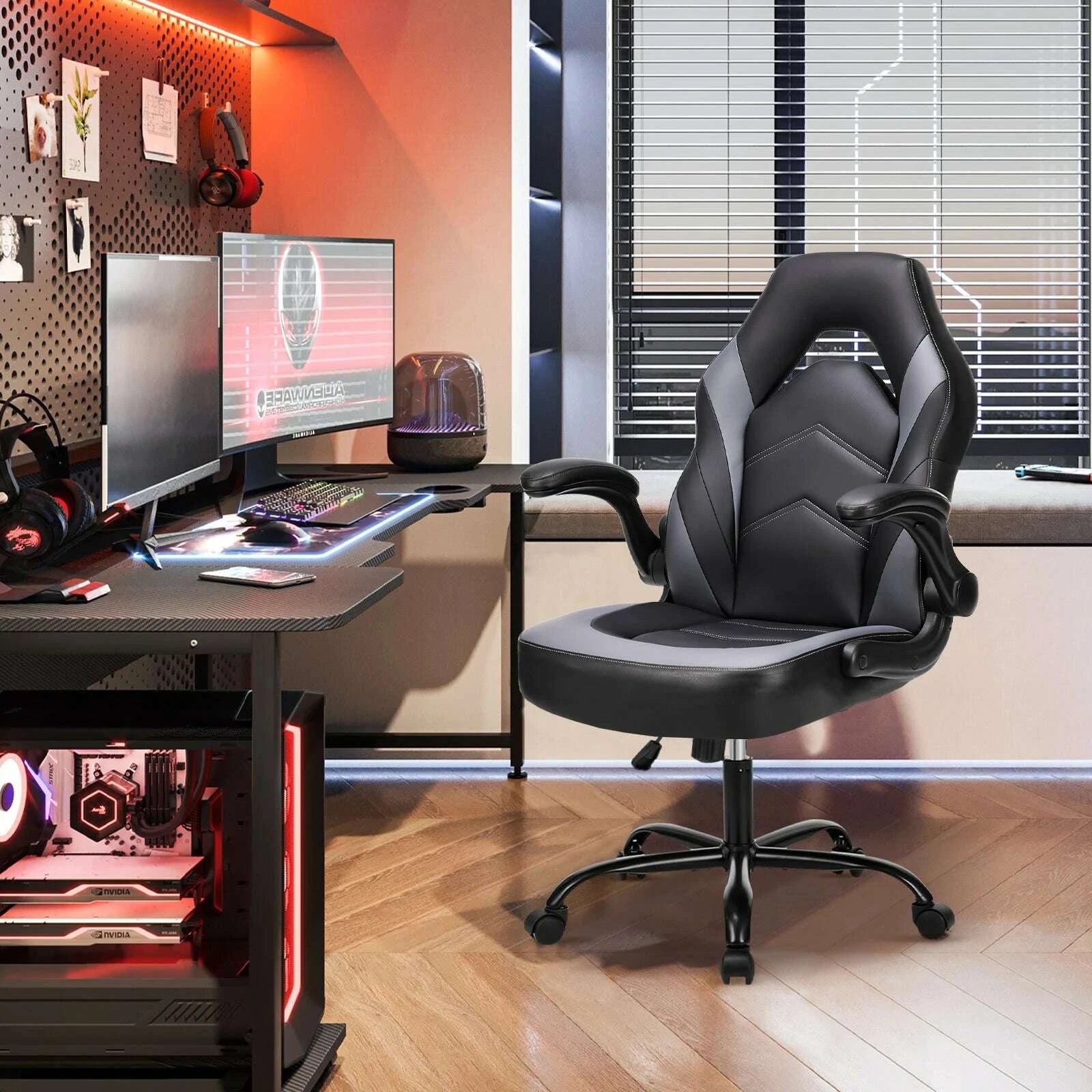 jhk-ergonomic-office-computer-home-gaming-desk-chair-adjustable-pu-leather-racing-chair-flip-up-armrest-for-christmas-furniturekimludkimlud-35573698