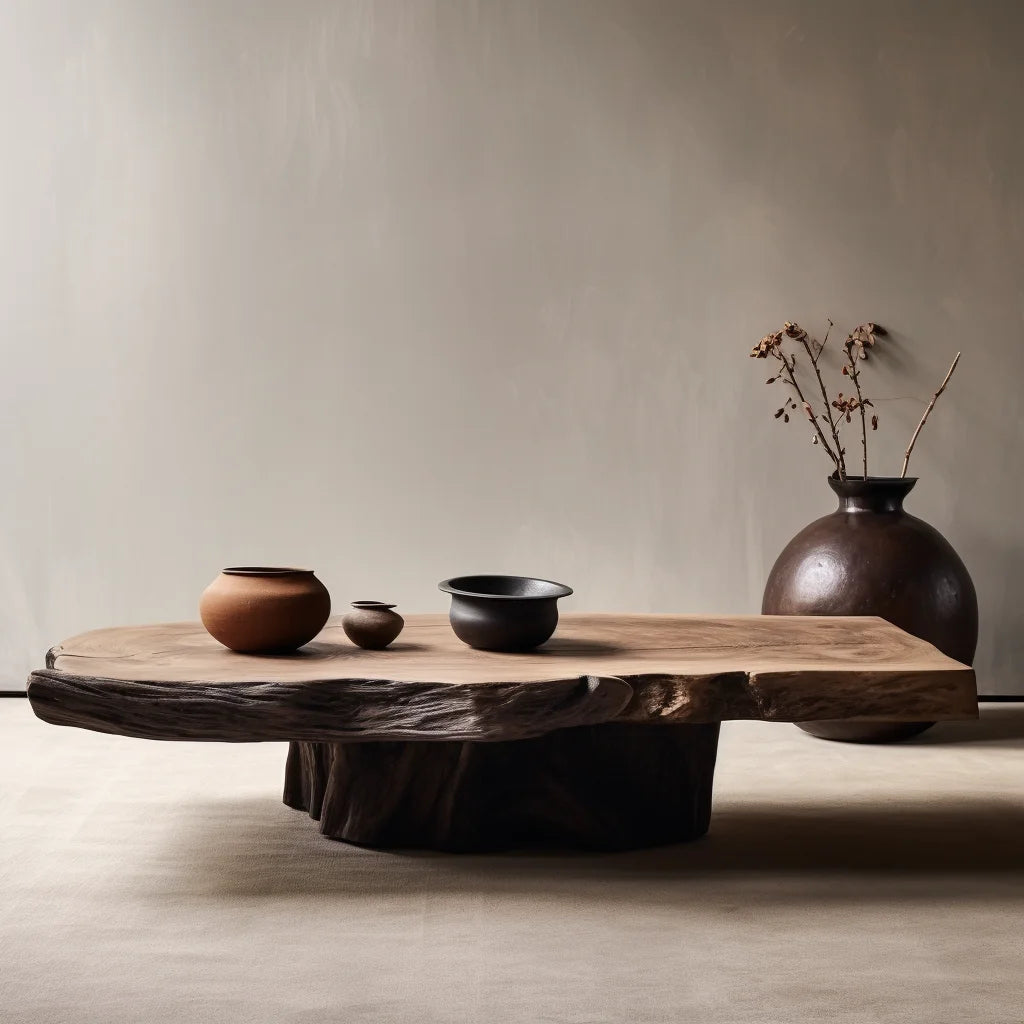 Solid Wood Coffee Table Minimalist Modern — Natural Wood | KIMLUD
