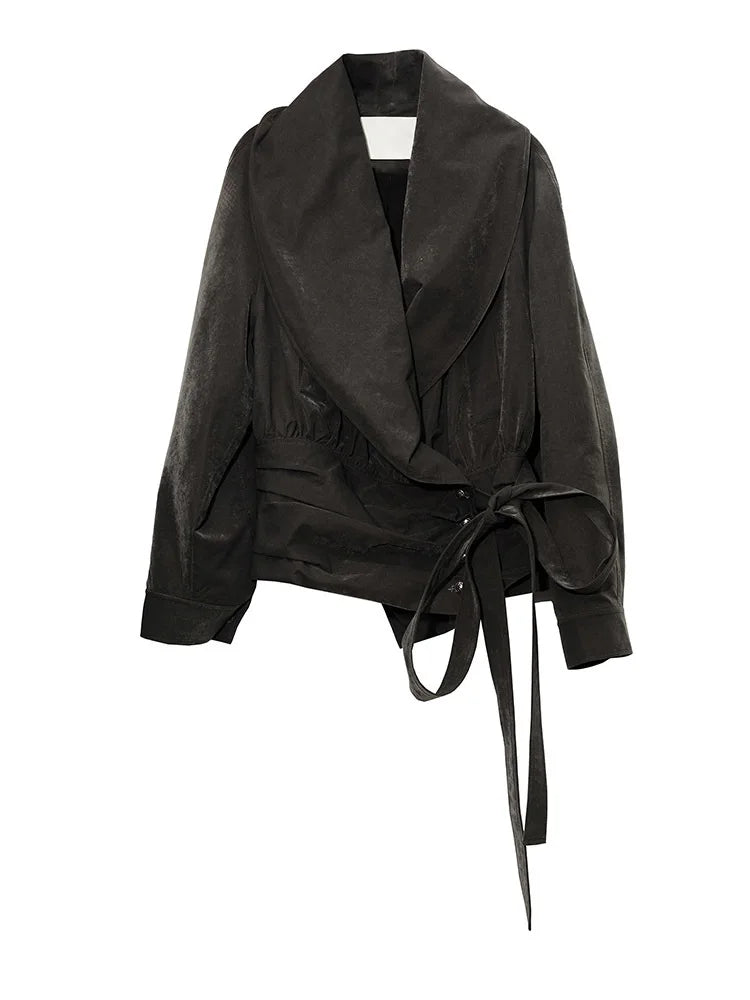 Jacket – Vintage Bandage Flocking – Polyester – Dark Gray | KIMLUD