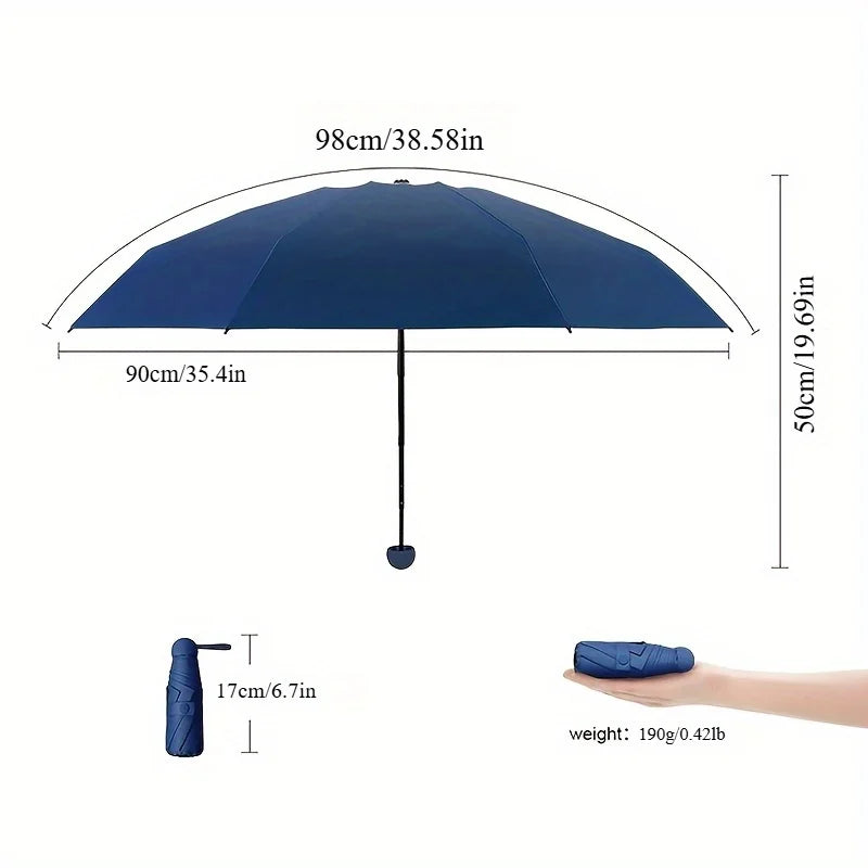 KIMLUD, Compact Travel Mini Umbrella Uv Protection Capsule Umbrella 5 Fold Ultra Lightweight Sunshade Umbrellas Protable Manual, KIMLUD Womens Clothes