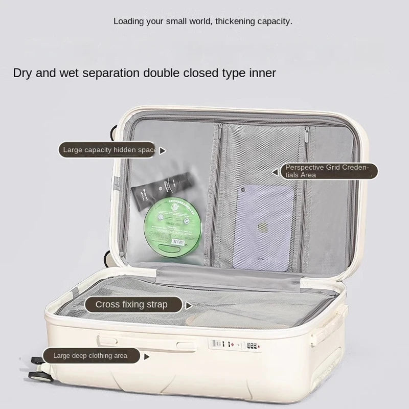 Luggage Set 28 inch Large Capacity Suitcase Trolley Case 20/22/24/26 inch Travel Suitcase USB Port Boarding Box Cosmetic Case