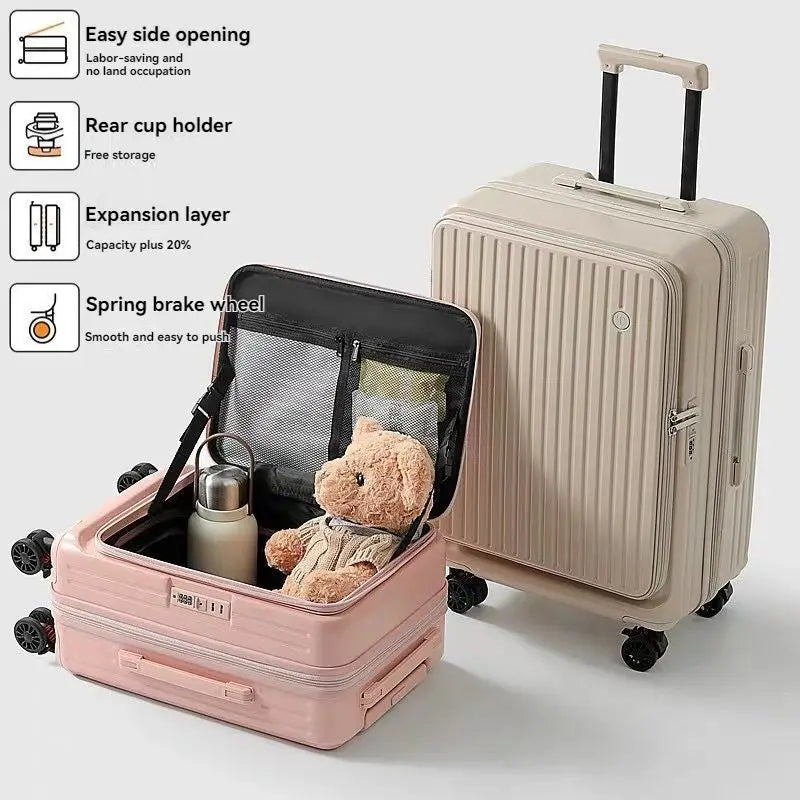 19 minutes ago, the expandable zipper box with an open lid is 20 inches. It is a male suitcase and a travel suitcase for female
