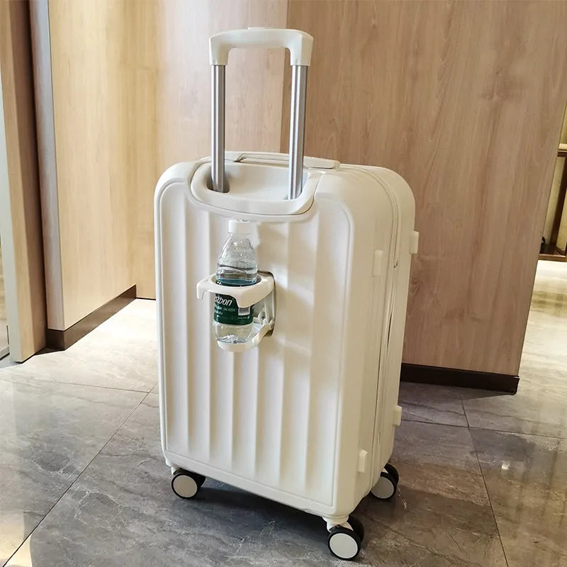 Large Capacity Suitcase Lightweight Suitcase Set 20 Inch Carry on Cabin Suitcase Trolley Luggage with Cup Holder