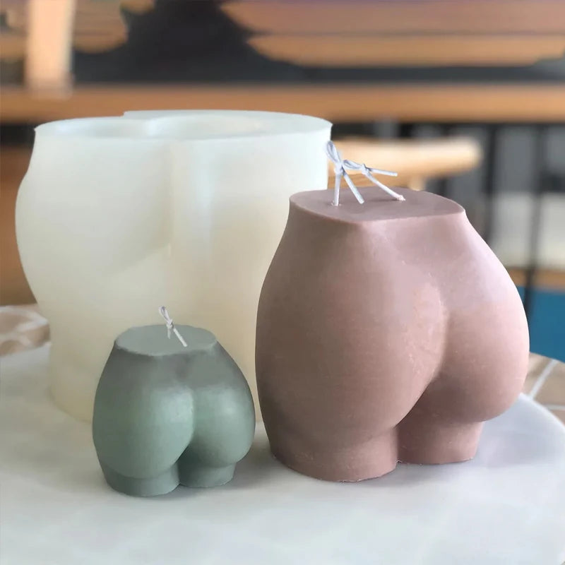 KIMLUD, 3D Large Hip Candle Mold Plump Ass Torso Candle Silicone Mold Buttock Scented Candle Aromatherapy Women Chest Soap Plaster Mould, KIMLUD Womens Clothes