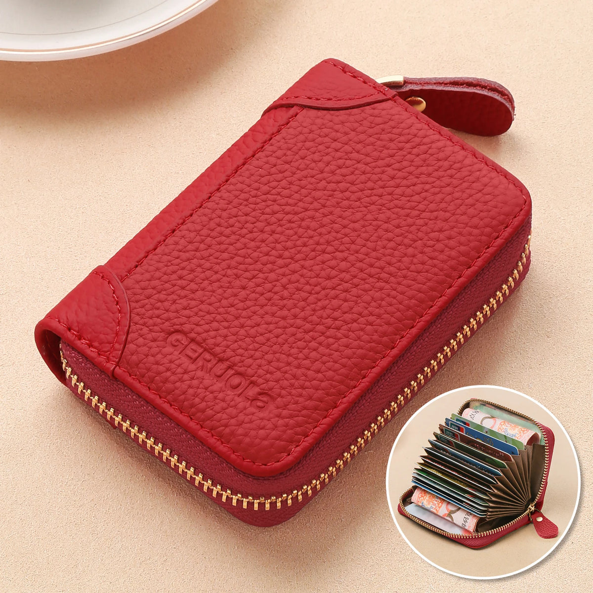 Card Holder – RFID Protected – Top-Grain Cowhide Leather | KIMLUD