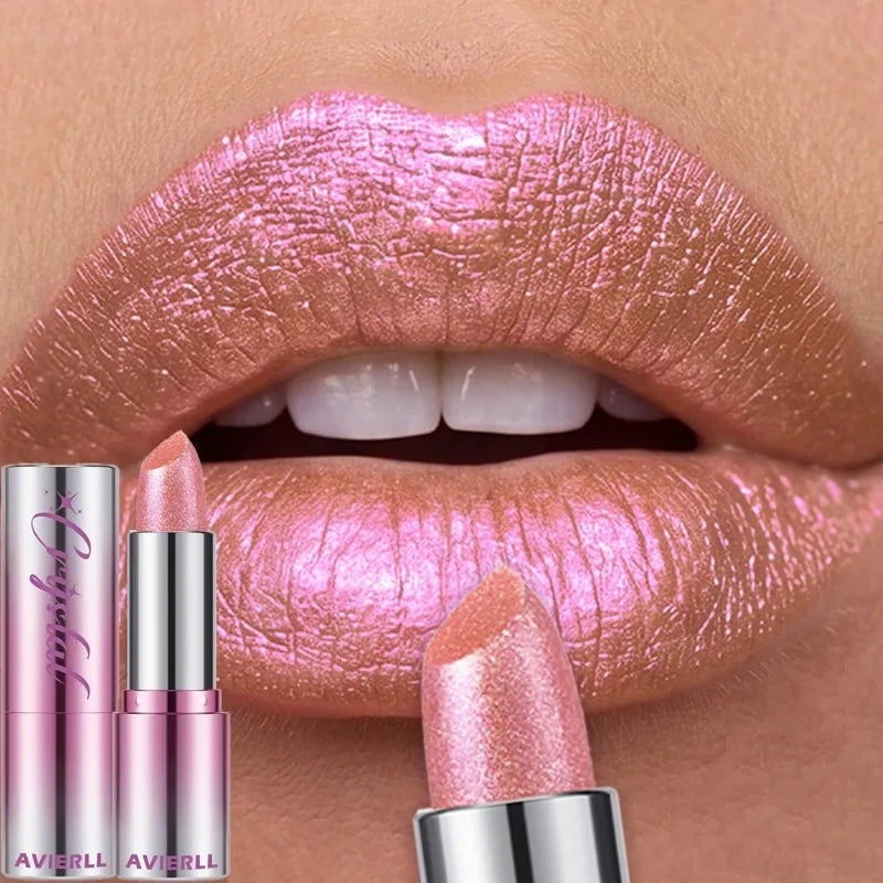 14 Colors Metallic Sparkle Lipstick Polarizing Glitter Shiny Lip Gloss Waterproof Long Lasting Gold Pearl Shine Sexy Lips Makeup