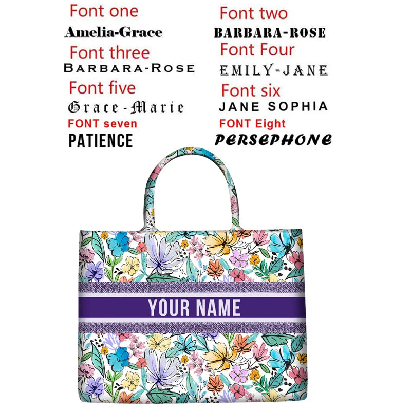 Personalized Tote Bag Canvas Printed — Natural | KIMLUD