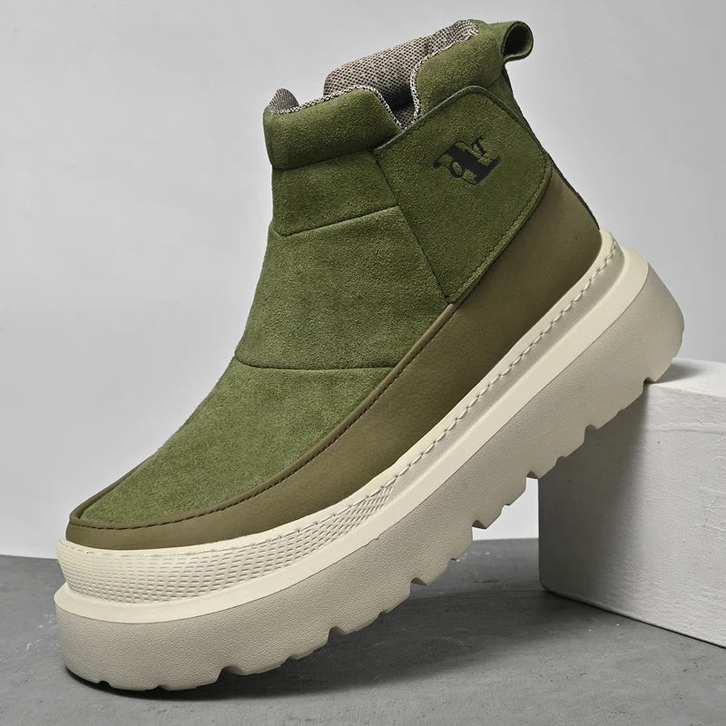 Vintage Classic PU Leather Ankle Boots for Men Outdoor Male Treking Footwear Non-Slip Hiking Basic Boots Leisure Walk Mens Botas