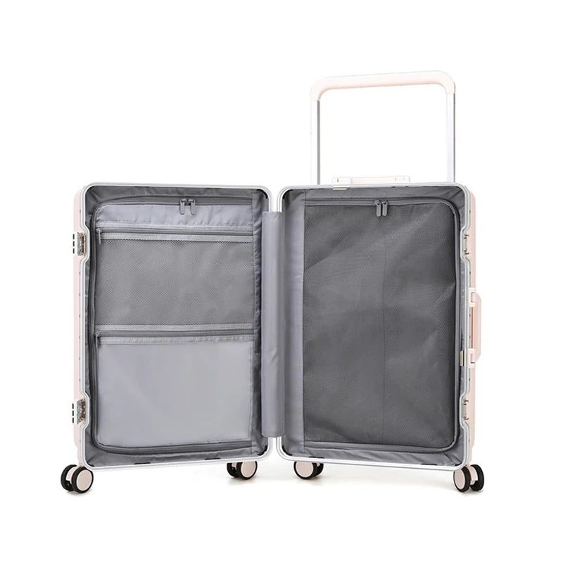 Aluminium Frame Travel Luggage Carry-On With Mute Wheels — Slate Gray | KIMLUD