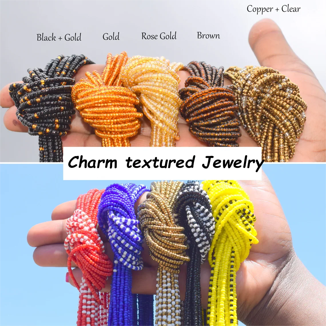 Beaded Belly Chain Set Cascade Beadwork — Multicolor | KIMLUD