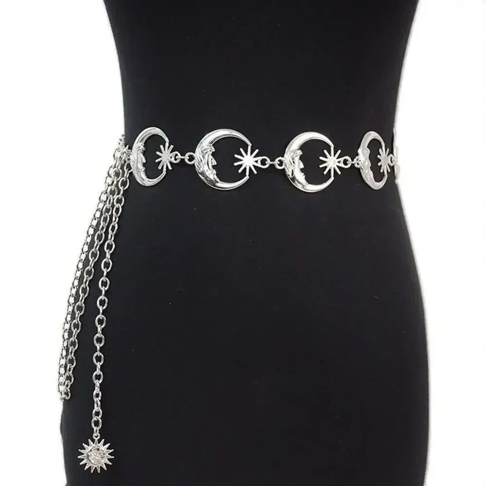 Metal Waist Chain Belt Punk Hip Hop Style — Gold | KIMLUD