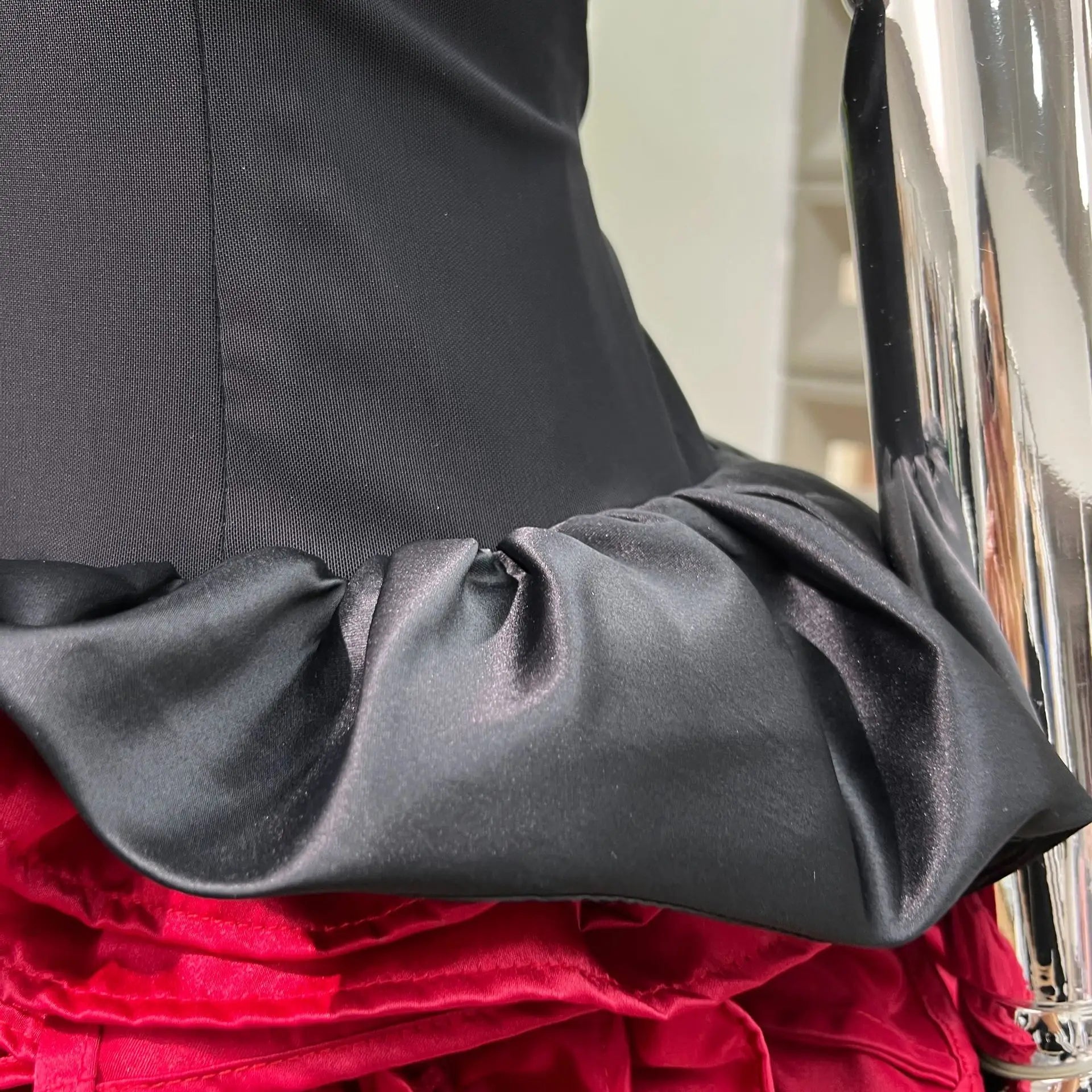 Women's Sweet Round Neck Sleeveless Slim Waist Short Mini Dress French Retro 3D Rose Birthday Dress Spicy Girl Floral Bud Dress