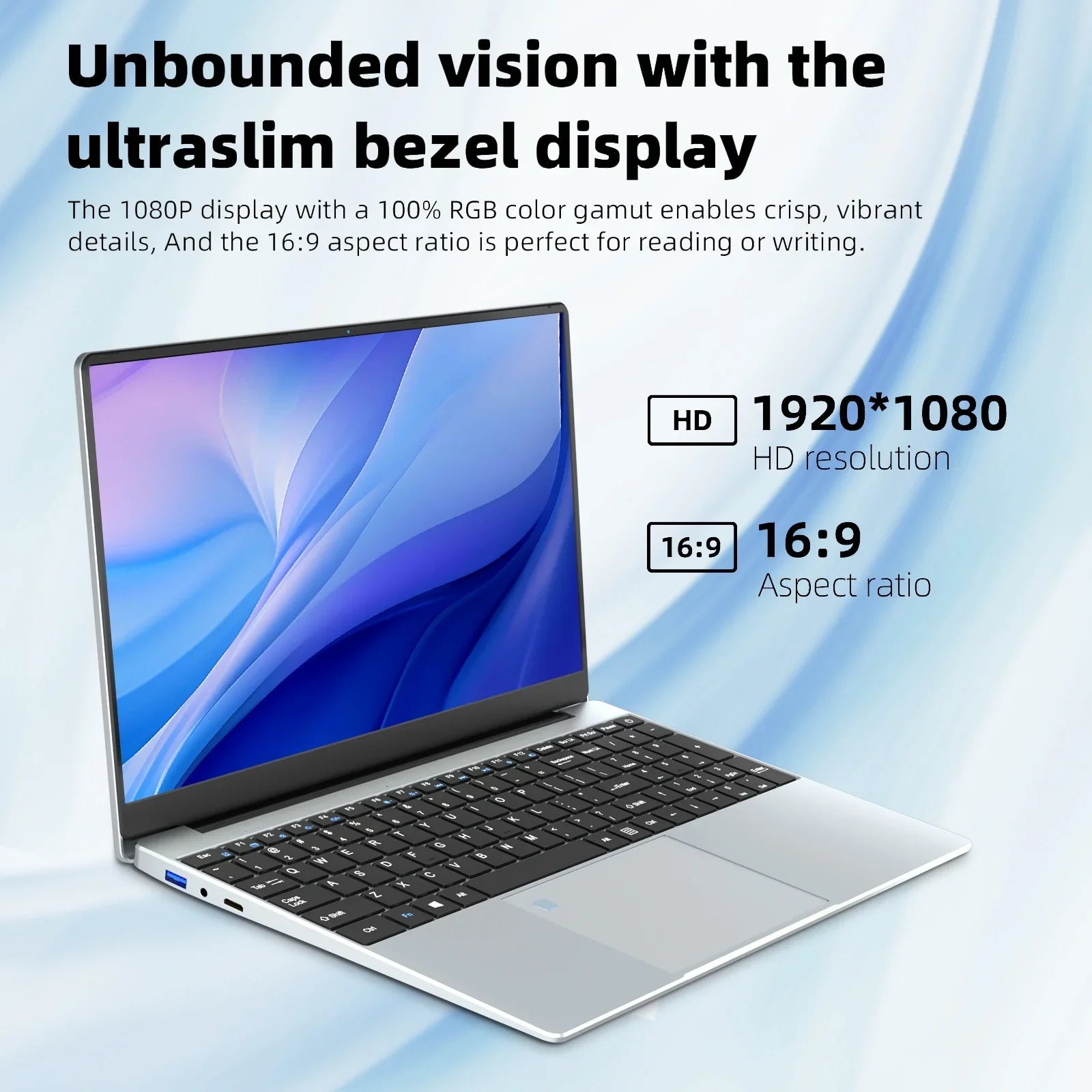 Aluminum Portable Laptop 15.6 Inch Intel N95 — Silver | KIMLUD