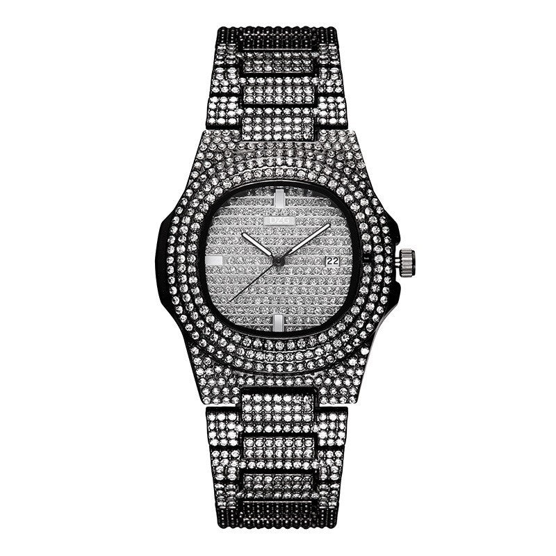 Export Trendy Rhinestone Hip Hop Rap Gypsophila Watch