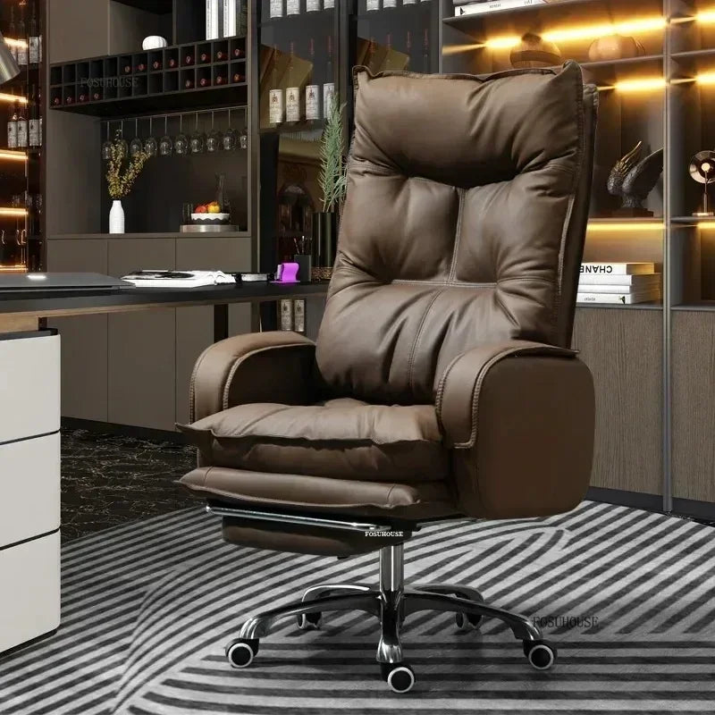 Modern Designer Armchairs Lazy Rolling Leather Office Chair Home Computer Swivel Gaming Accent Chairs Office Furniture w i g
