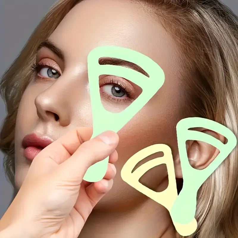 2pcs/ Eyebrow Drawing Assistant - Natural Arc eyebrow shaping card, reusable plastic template, convenient to carry during travel