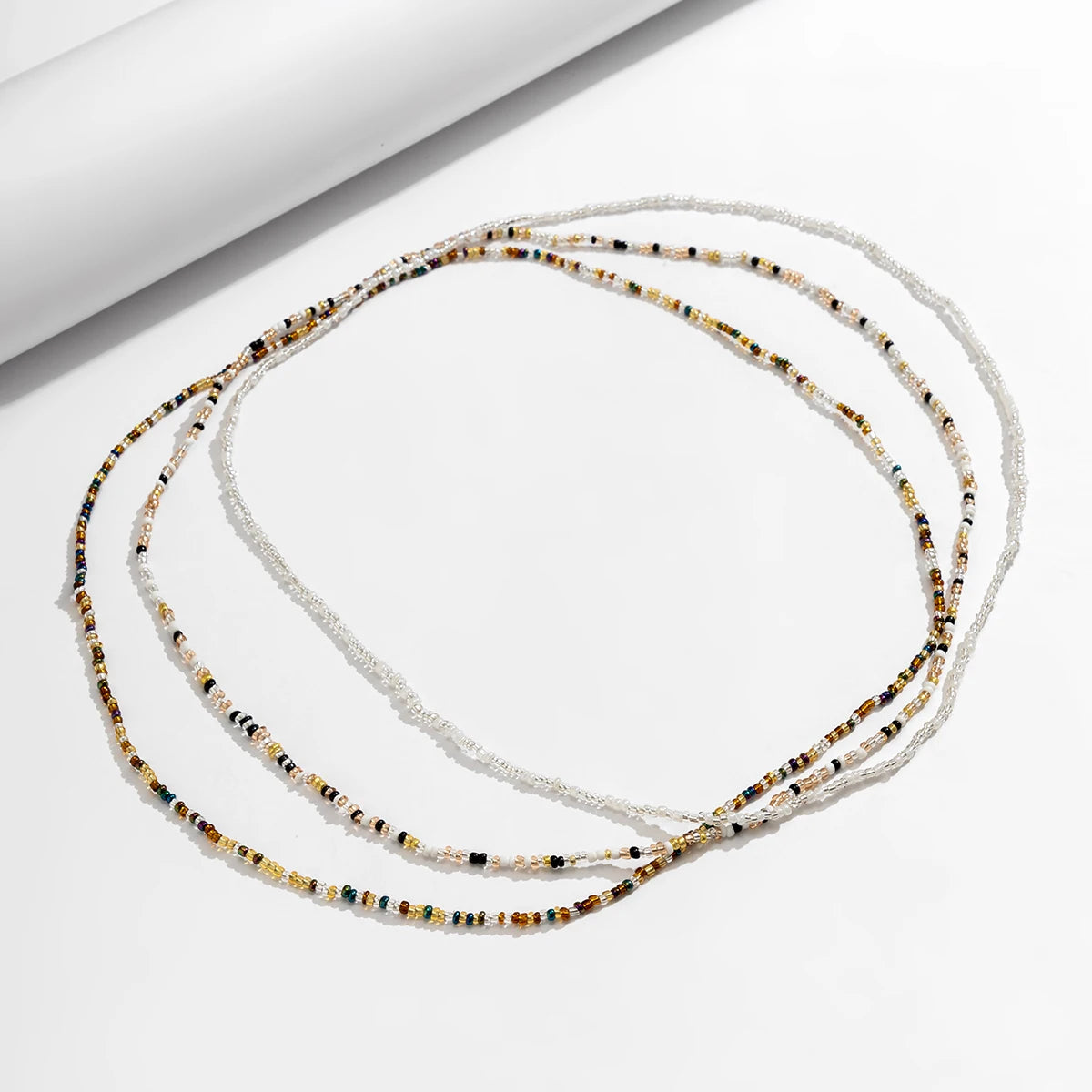 Bohemian Waist Bead Belly Chain Three-Strand Elastic — Multicolor | KIMLUD