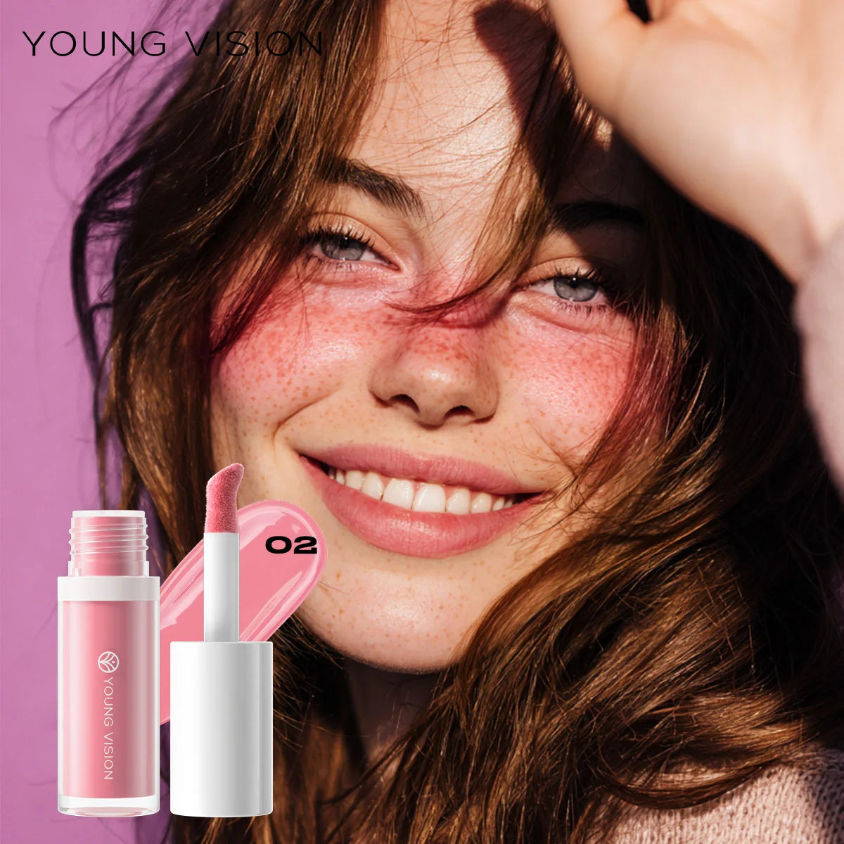 YOUNG VISION 3 Colors Lightweight Moisturizing Liquid Blush for Lips & Cheeks Highlighting & Color Showing Blush