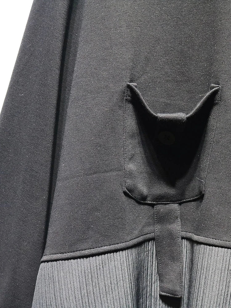 Sweatshirt - Pocket Zipper - Jersey - Black | KIMLUD