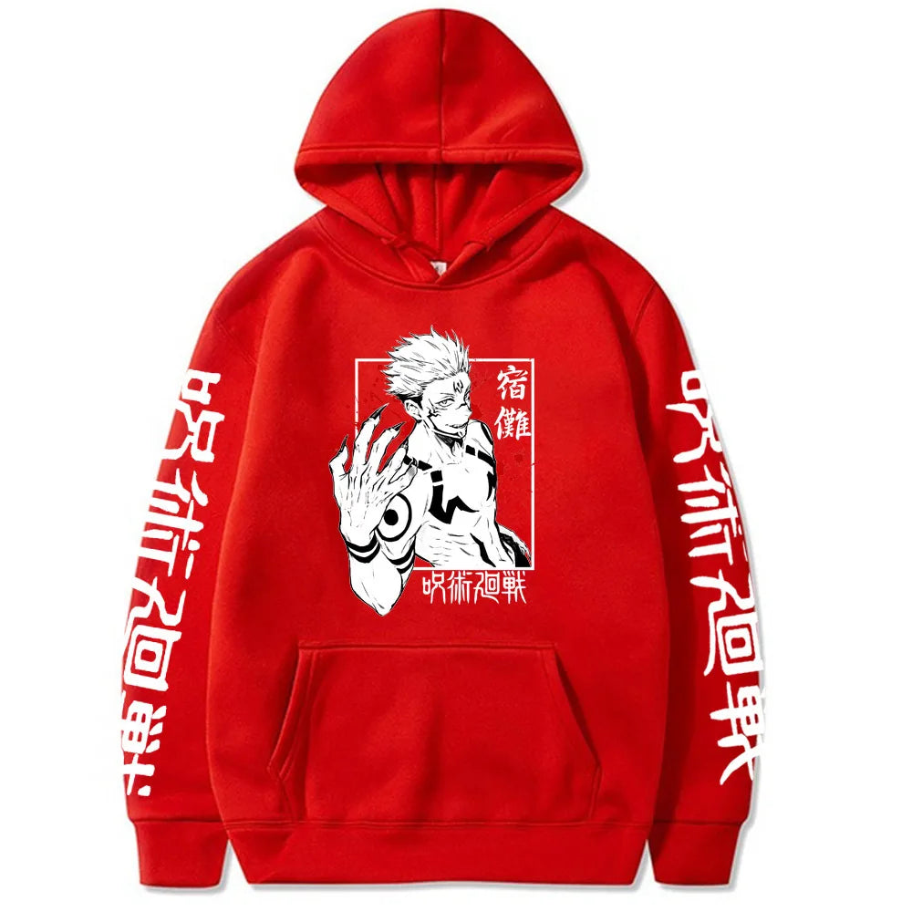 Hoodie – Graphic Sukuna Print – Knit – | KIMLUD