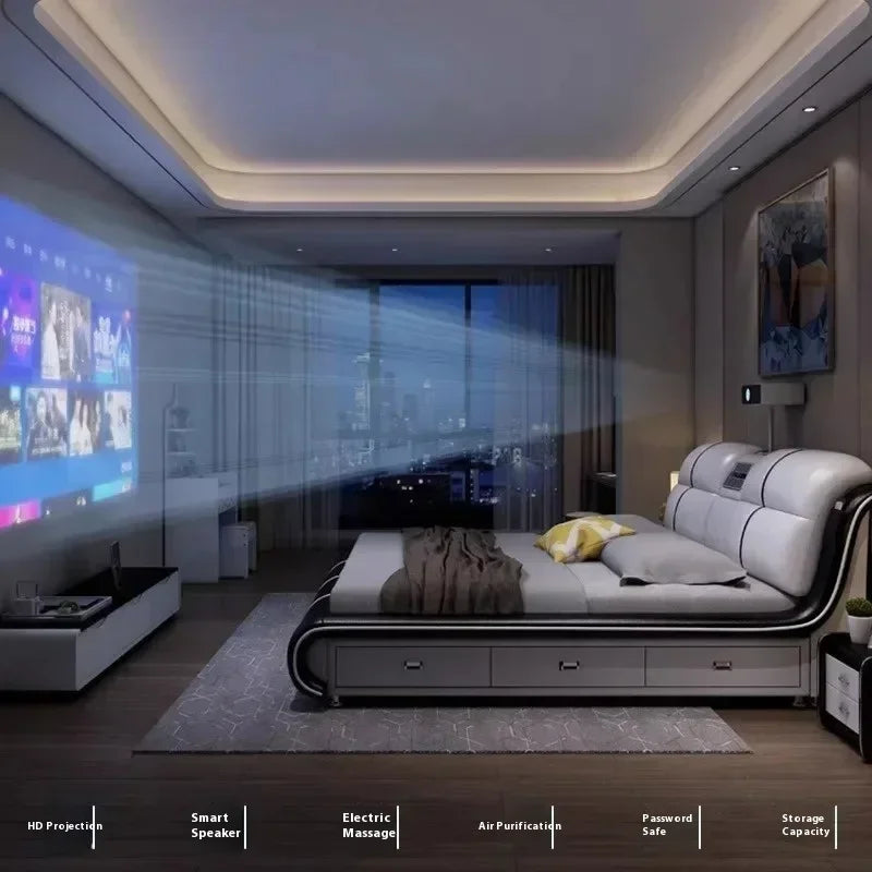 Fancy Wooden Queen Bed Adults Drawer Double Children Queen Bed Full Size Luxury Cama De Lujo Para Dormitorio Set Home Furniture