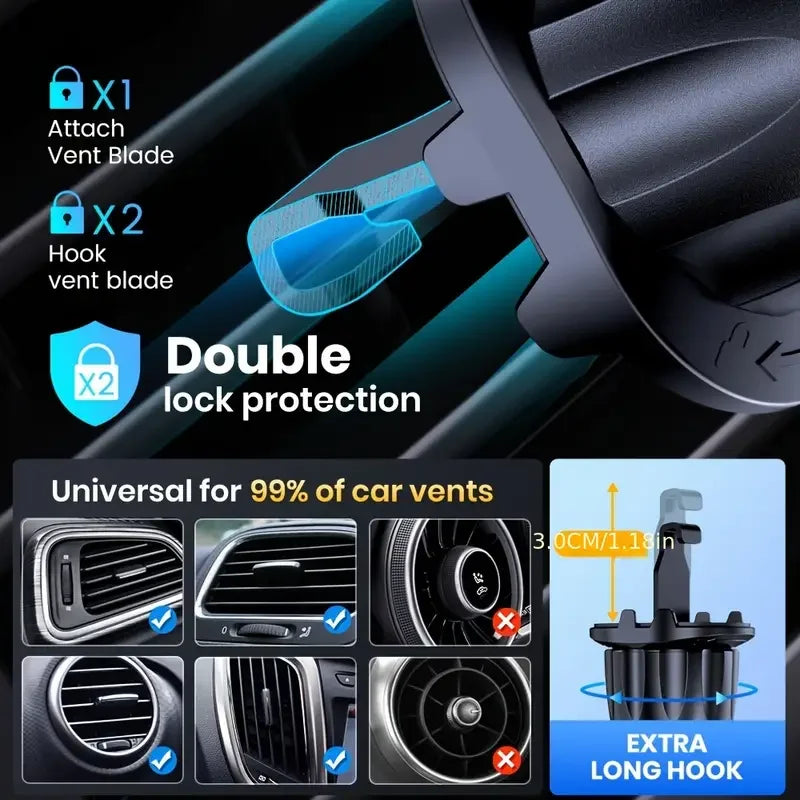 Car Phone Holder - Foldable Rotatable - Air Vent Mount | KIMLUD