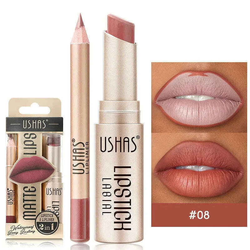 ushas-12-color-lip-liner-lipstick-set-easy-coloring-matte-lipstick-long-lasting-nude-red-lipstick-kimlud-kimlud-33921757