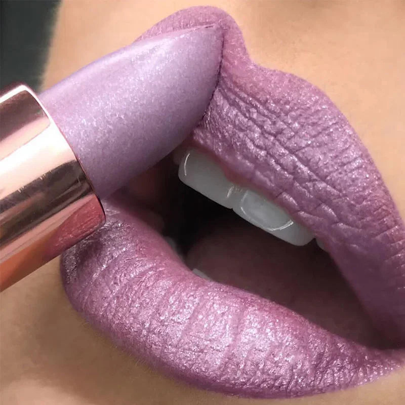 Color Changing Glitter Lipstick Temperature Sensitive Long Lasting Waterproof — Rose Gold | KIMLUD