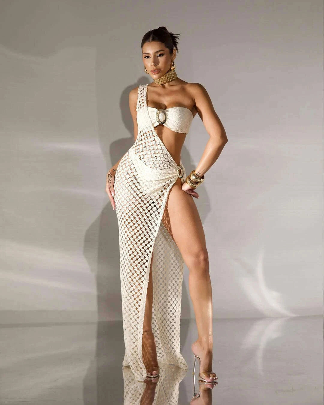 KIMLUD, 3 Pieces Bikini 2026 Sexy Women Swimsuits Female Swimwear Solid Mesh Bikini Set Biquini Swimming Suit Bathing Suit Beachwear, KIMLUD Womens Clothes