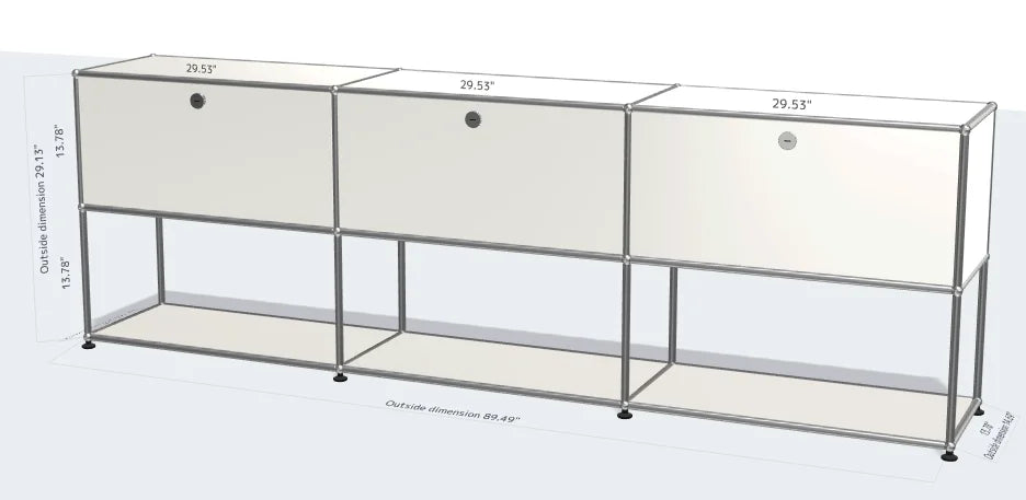 Stainless Steel Nightstand Modular Storage — Red | KIMLUD