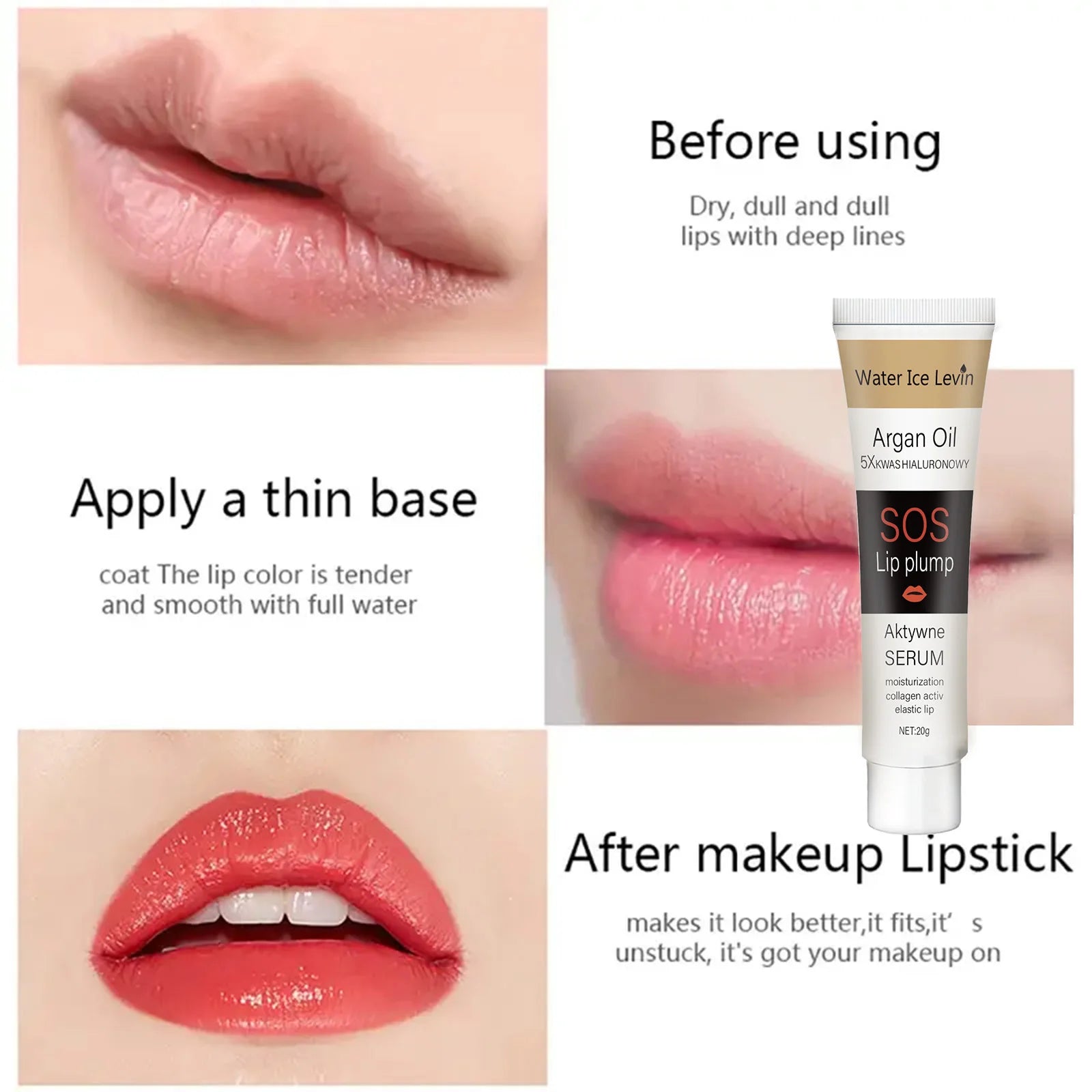 Argan Oil Lip Plumping Essence Moisturizing Nourishing — Berry | KIMLUD